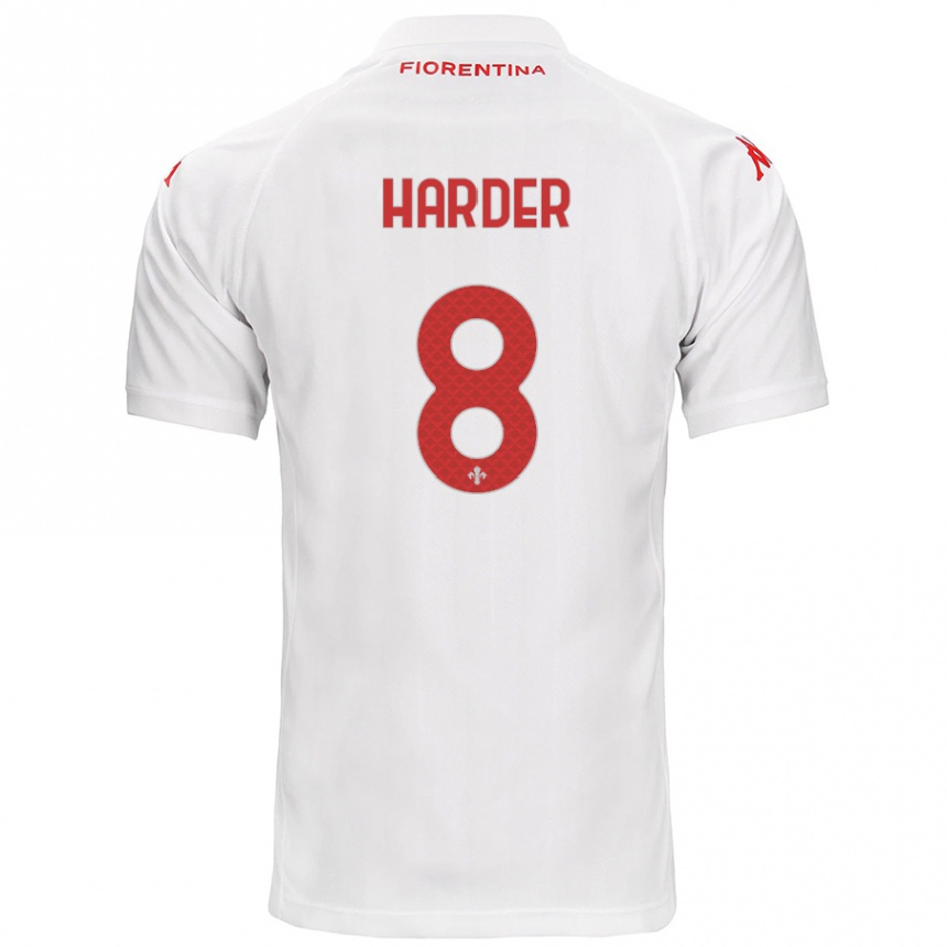 Herren Fußball Jonas Harder #8 Weiß Auswärtstrikot Trikot 2024/25 T-Shirt Luxemburg