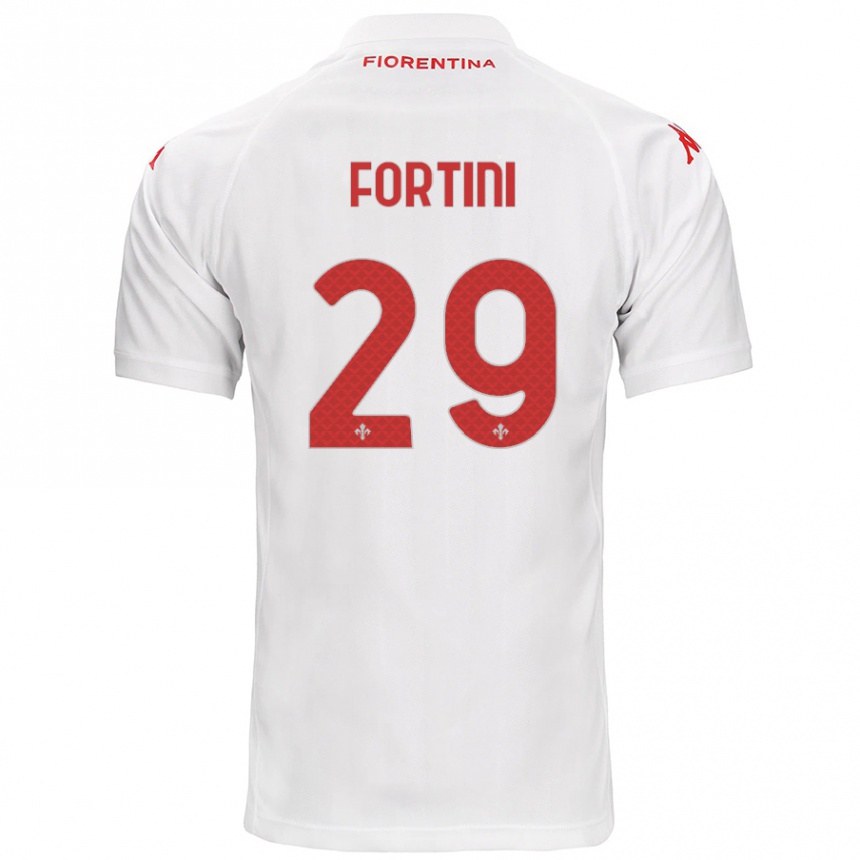 Herren Fußball Niccolò Fortini #29 Weiß Auswärtstrikot Trikot 2024/25 T-Shirt Luxemburg