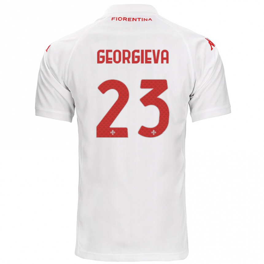 Herren Fußball Marina Georgieva #23 Weiß Auswärtstrikot Trikot 2024/25 T-Shirt Luxemburg