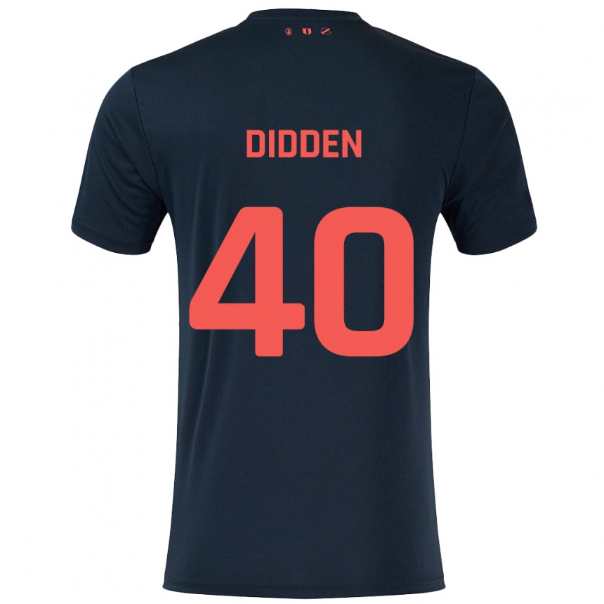 Herren Fußball Matisse Didden #40 Schwarz Rot Auswärtstrikot Trikot 2024/25 T-Shirt Luxemburg