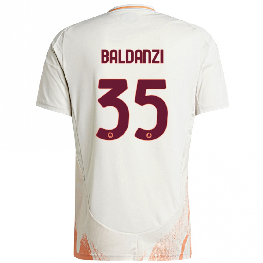 Herren Fußball Tommaso Baldanzi #35 Cremeweiß Orange Auswärtstrikot Trikot 2024/25 T-Shirt Luxemburg