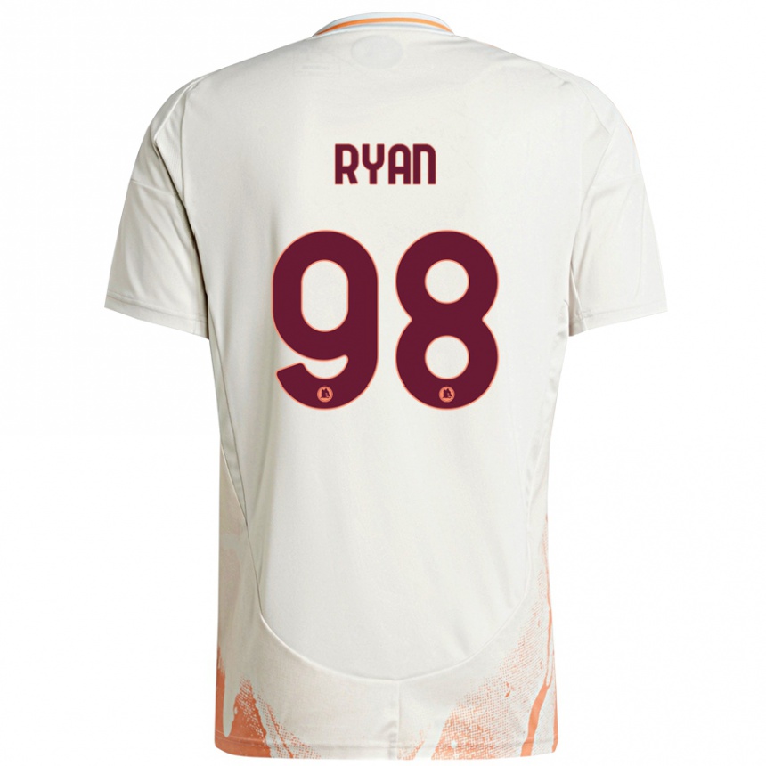 Herren Fußball Mathew Ryan #98 Cremeweiß Orange Auswärtstrikot Trikot 2024/25 T-Shirt Luxemburg