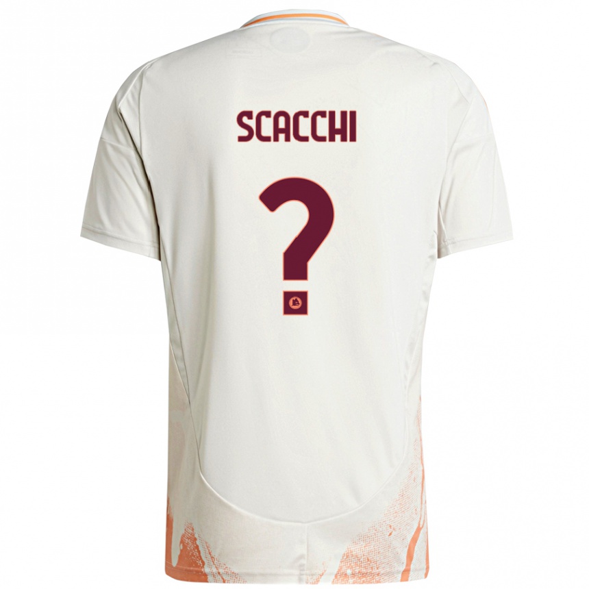 Herren Fußball Manuel Scacchi #0 Cremeweiß Orange Auswärtstrikot Trikot 2024/25 T-Shirt Luxemburg