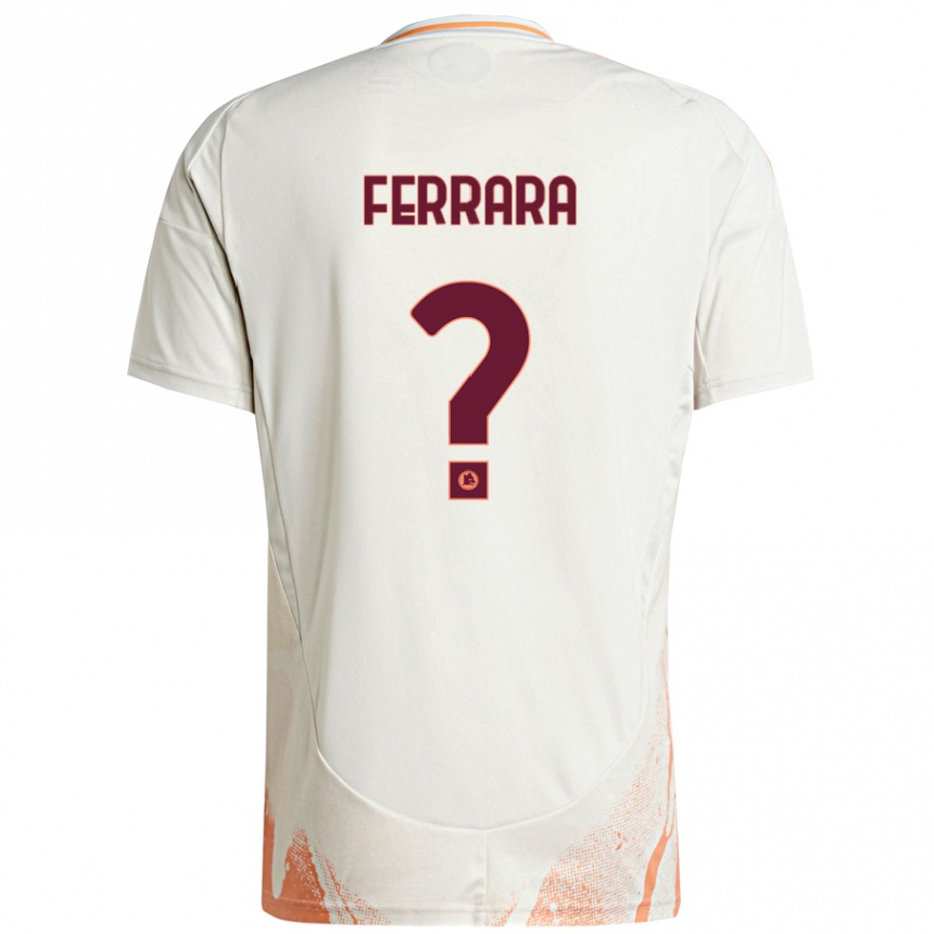 Herren Fußball Francesco Ferrara #0 Cremeweiß Orange Auswärtstrikot Trikot 2024/25 T-Shirt Luxemburg