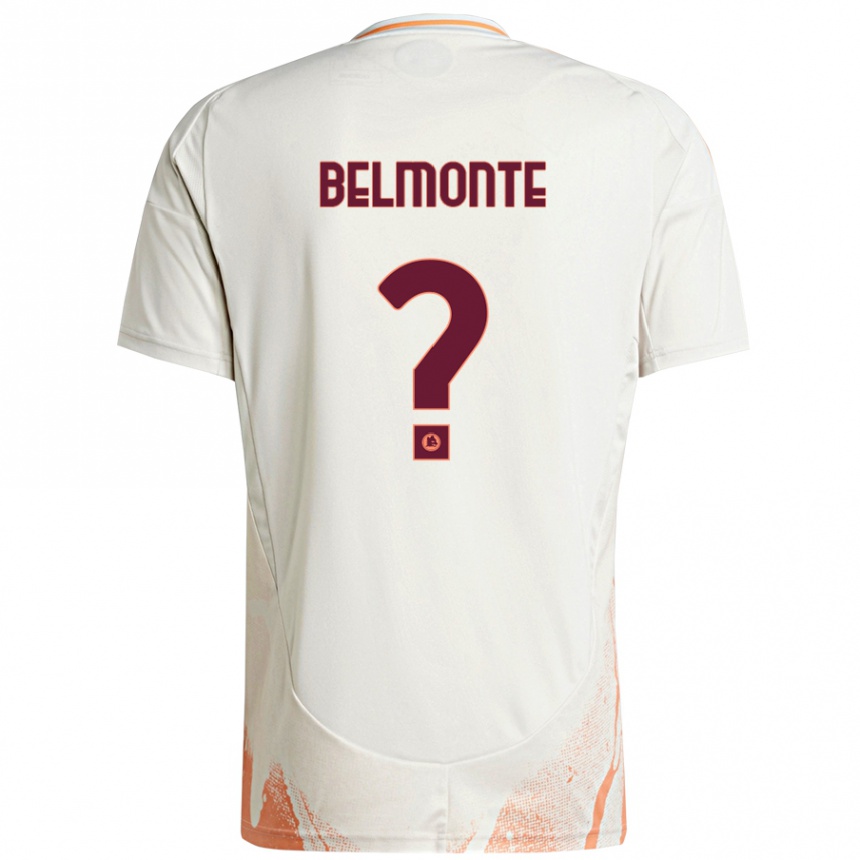 Herren Fußball Samuele Belmonte #0 Cremeweiß Orange Auswärtstrikot Trikot 2024/25 T-Shirt Luxemburg