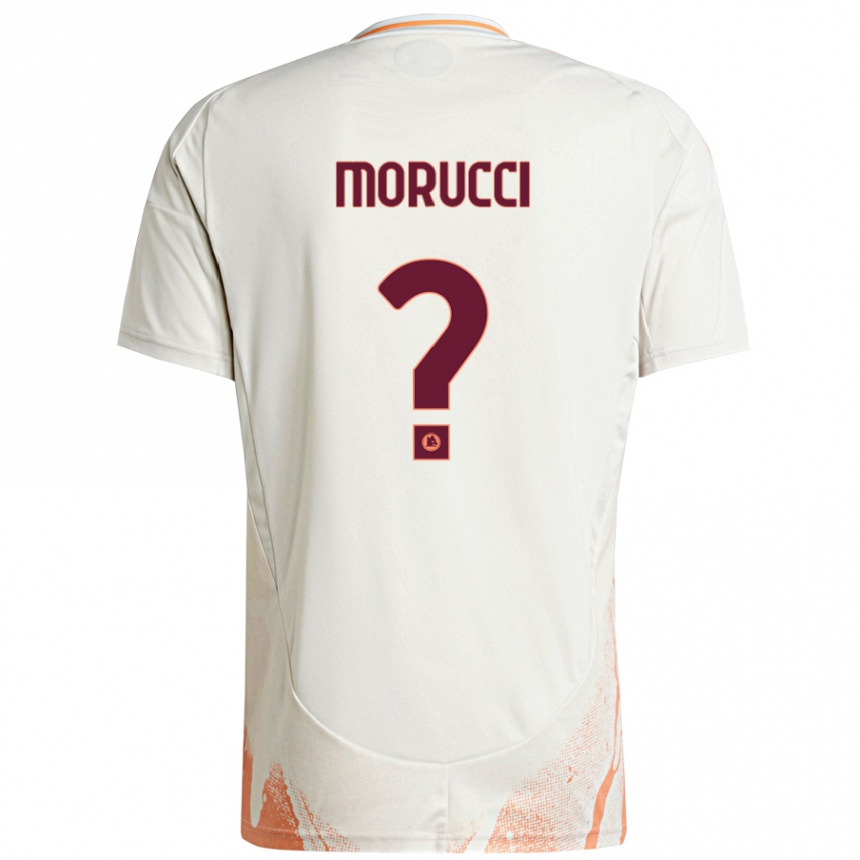 Herren Fußball Edoardo Morucci #0 Cremeweiß Orange Auswärtstrikot Trikot 2024/25 T-Shirt Luxemburg