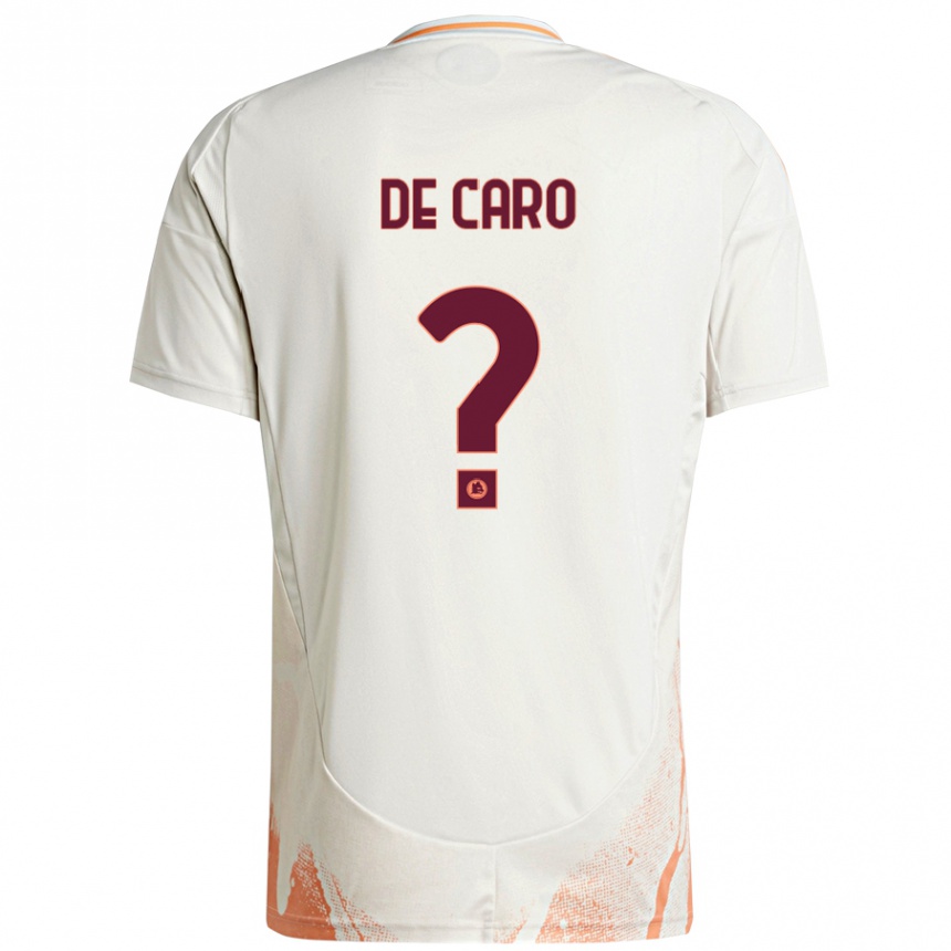 Herren Fußball Lorenzo De Caro #0 Cremeweiß Orange Auswärtstrikot Trikot 2024/25 T-Shirt Luxemburg