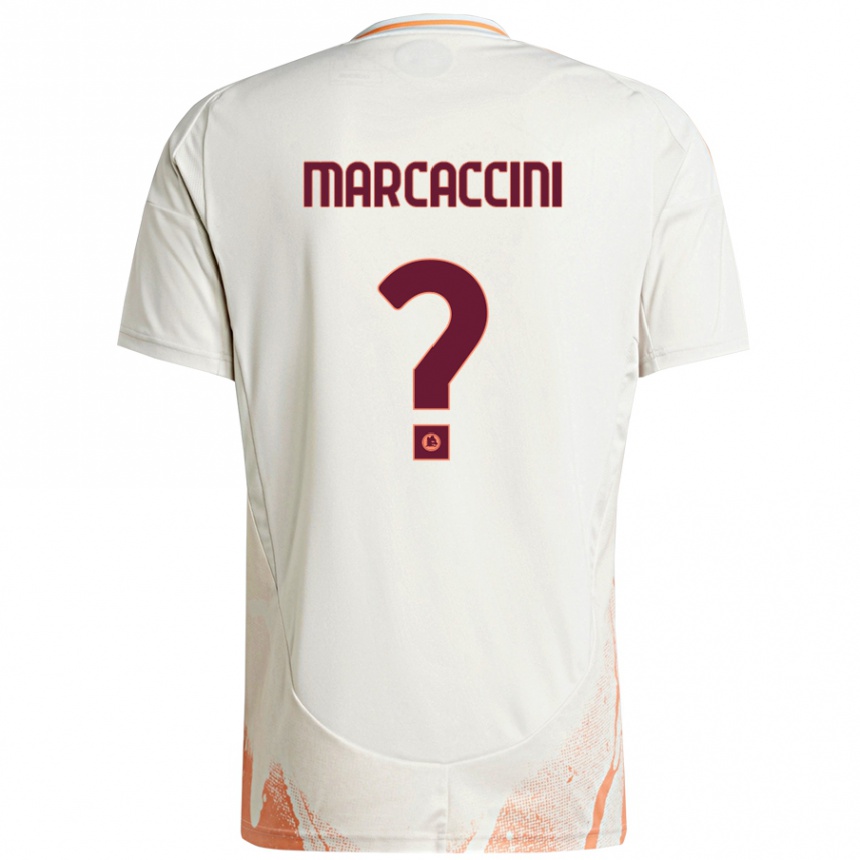 Herren Fußball Alessio Marcaccini #0 Cremeweiß Orange Auswärtstrikot Trikot 2024/25 T-Shirt Luxemburg