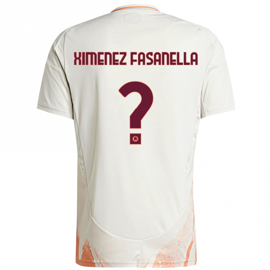 Herren Fußball Rafael Ximenez Fasanella #0 Cremeweiß Orange Auswärtstrikot Trikot 2024/25 T-Shirt Luxemburg