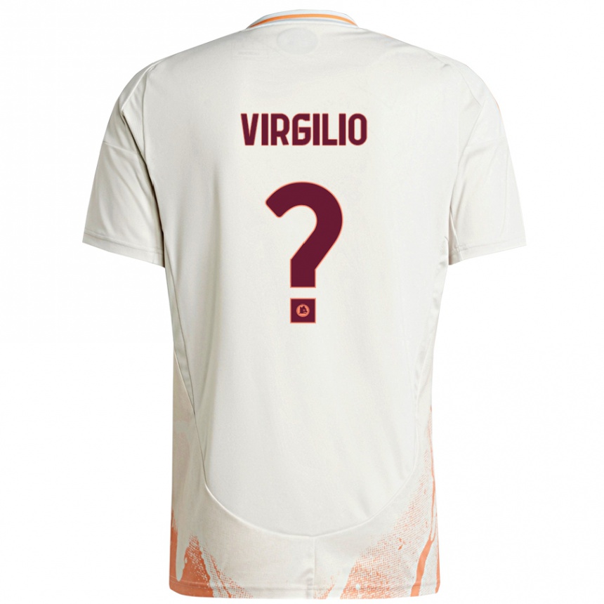 Herren Fußball Cristian Virgilio #0 Cremeweiß Orange Auswärtstrikot Trikot 2024/25 T-Shirt Luxemburg