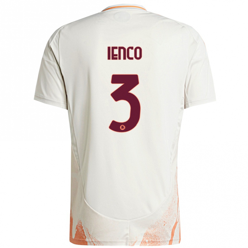 Herren Fußball Simone Ienco #3 Cremeweiß Orange Auswärtstrikot Trikot 2024/25 T-Shirt Luxemburg