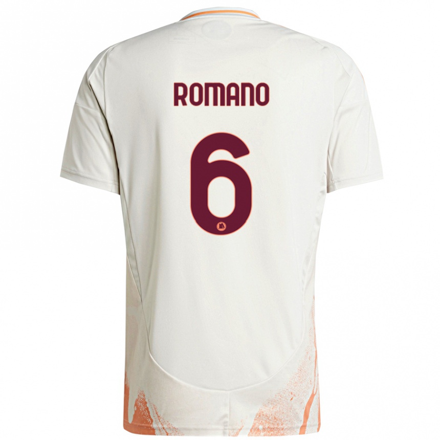 Herren Fußball Alessandro Romano #6 Cremeweiß Orange Auswärtstrikot Trikot 2024/25 T-Shirt Luxemburg