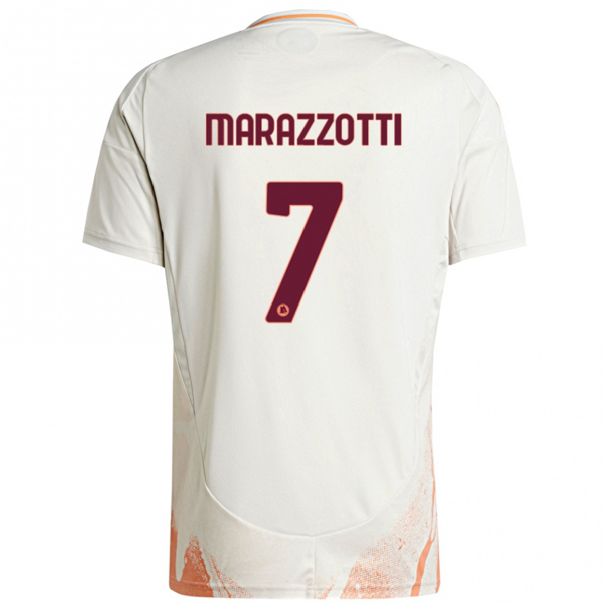 Herren Fußball Fabrizio Marazzotti #7 Cremeweiß Orange Auswärtstrikot Trikot 2024/25 T-Shirt Luxemburg