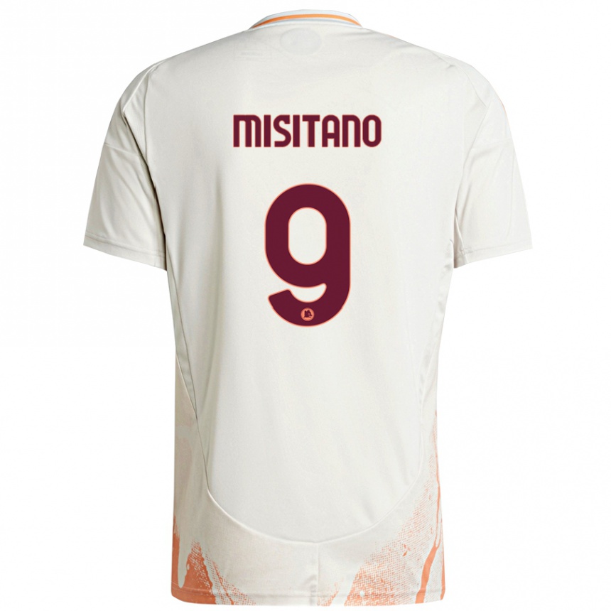 Herren Fußball Giulio Misitano #9 Cremeweiß Orange Auswärtstrikot Trikot 2024/25 T-Shirt Luxemburg