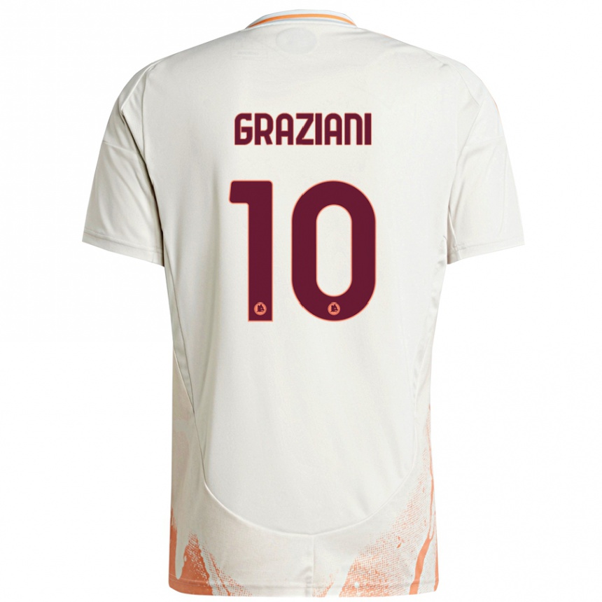 Herren Fußball Leonardo Graziani #10 Cremeweiß Orange Auswärtstrikot Trikot 2024/25 T-Shirt Luxemburg