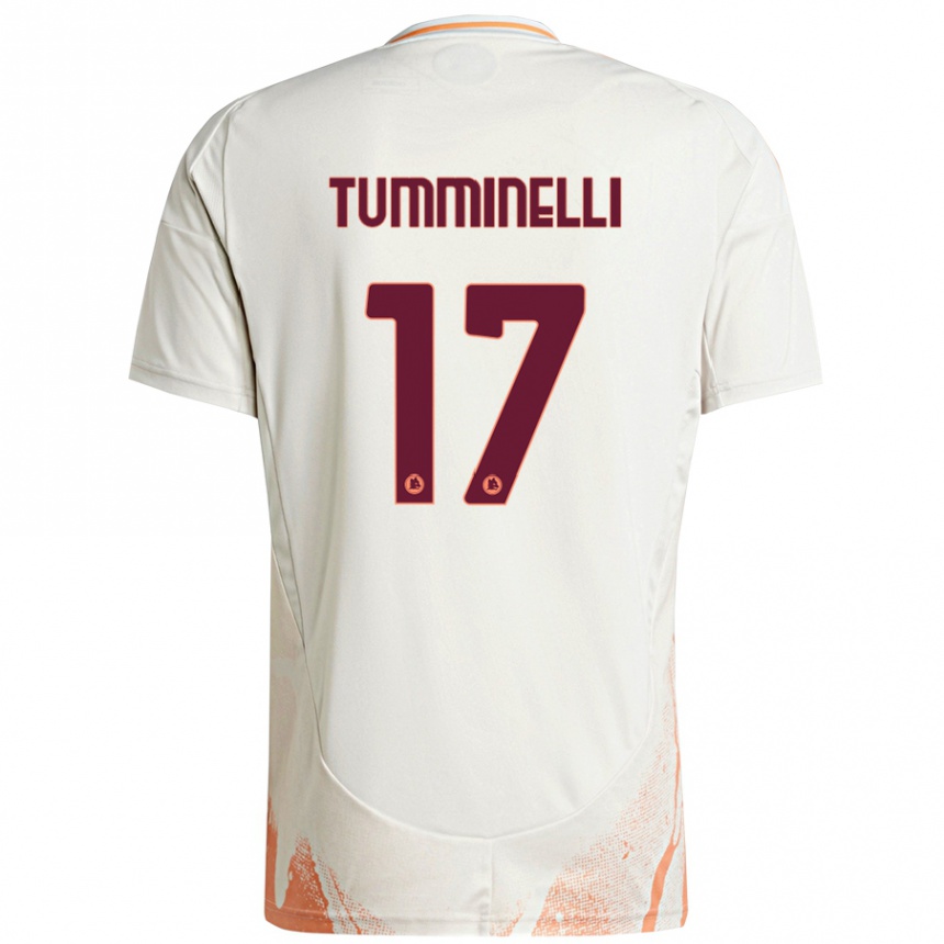 Herren Fußball Gianmarco Tumminelli #17 Cremeweiß Orange Auswärtstrikot Trikot 2024/25 T-Shirt Luxemburg