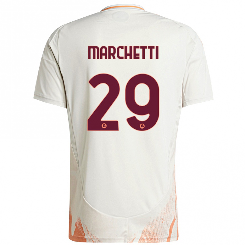 Herren Fußball Tommaso Marchetti #29 Cremeweiß Orange Auswärtstrikot Trikot 2024/25 T-Shirt Luxemburg