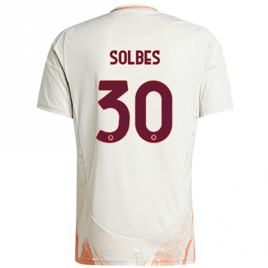 Herren Fußball Ricardo Solbes #30 Cremeweiß Orange Auswärtstrikot Trikot 2024/25 T-Shirt Luxemburg