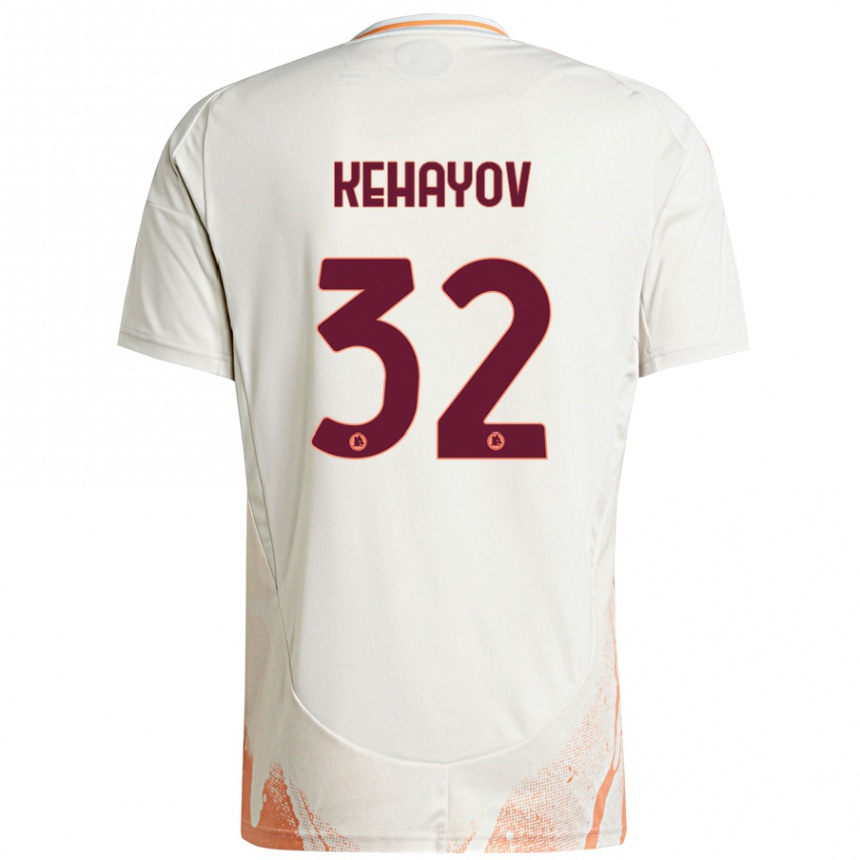 Herren Fußball Atanas Kehayov #32 Cremeweiß Orange Auswärtstrikot Trikot 2024/25 T-Shirt Luxemburg