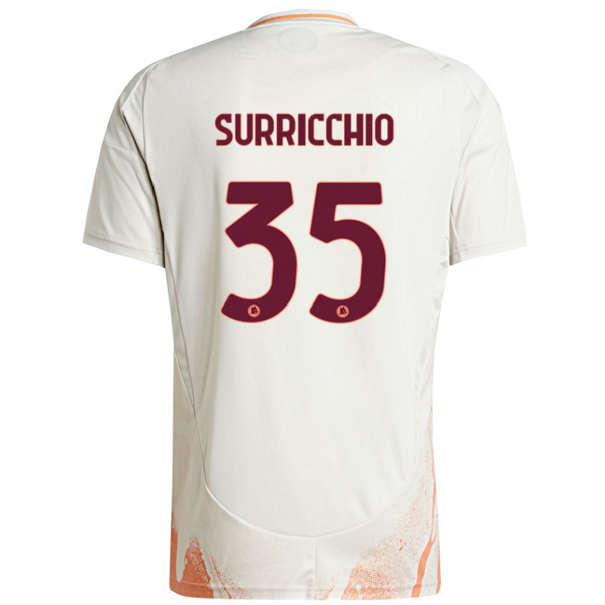 Herren Fußball Jacopo Surricchio #35 Cremeweiß Orange Auswärtstrikot Trikot 2024/25 T-Shirt Luxemburg