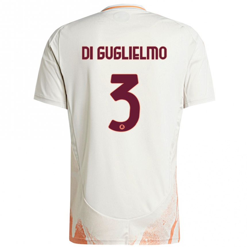 Herren Fußball Lucia Di Guglielmo #3 Cremeweiß Orange Auswärtstrikot Trikot 2024/25 T-Shirt Luxemburg