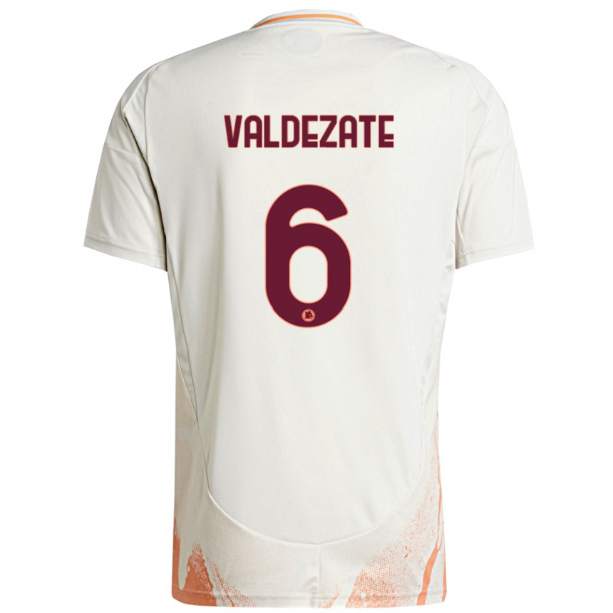 Herren Fußball Oihane Valdezate #6 Cremeweiß Orange Auswärtstrikot Trikot 2024/25 T-Shirt Luxemburg