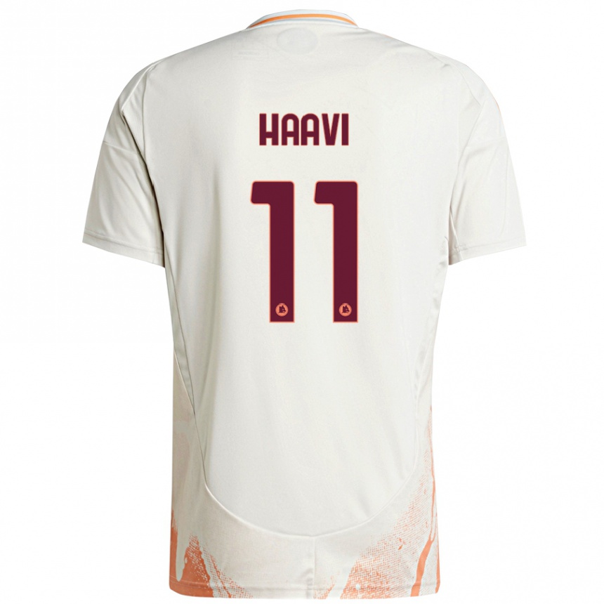 Herren Fußball Emilie Haavi #11 Cremeweiß Orange Auswärtstrikot Trikot 2024/25 T-Shirt Luxemburg