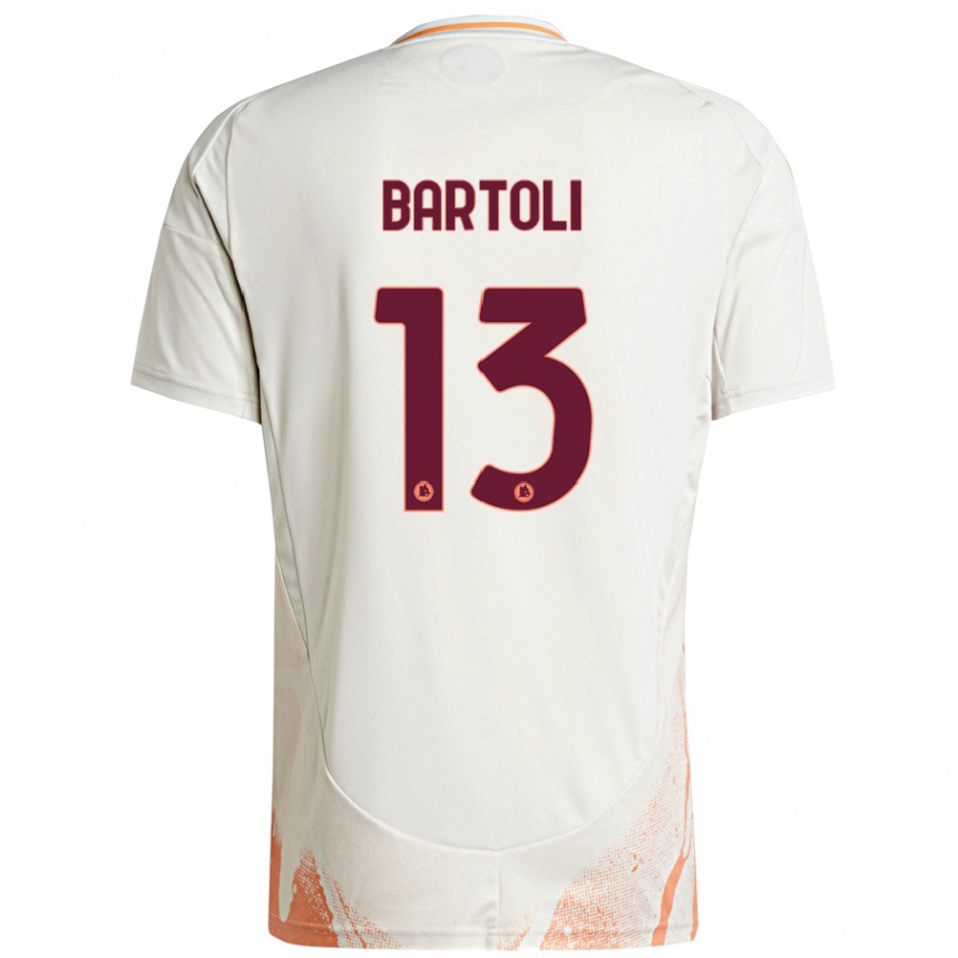 Herren Fußball Elisa Bartoli #13 Cremeweiß Orange Auswärtstrikot Trikot 2024/25 T-Shirt Luxemburg