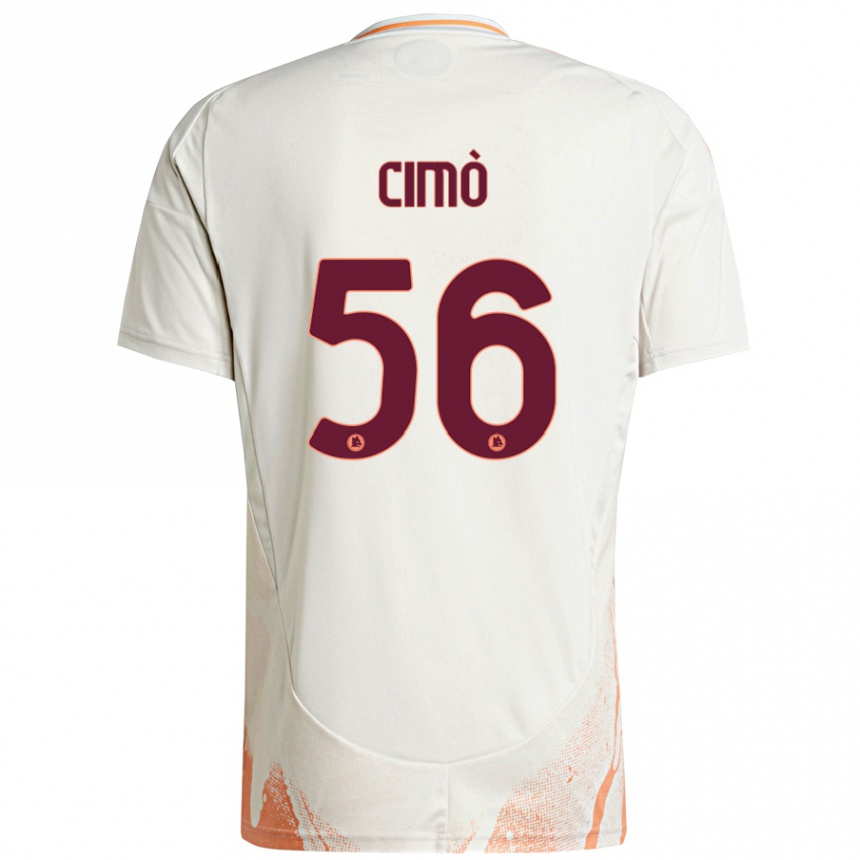 Herren Fußball Giada Cimò #56 Cremeweiß Orange Auswärtstrikot Trikot 2024/25 T-Shirt Luxemburg