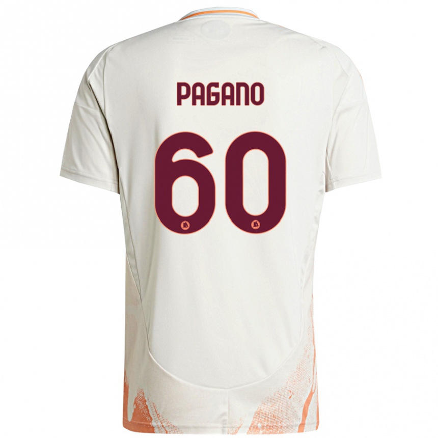 Herren Fußball Riccardo Pagano #60 Cremeweiß Orange Auswärtstrikot Trikot 2024/25 T-Shirt Luxemburg