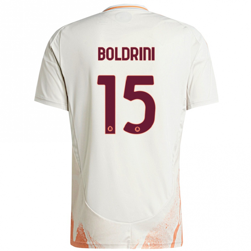 Herren Fußball Mattia Boldrini #15 Cremeweiß Orange Auswärtstrikot Trikot 2024/25 T-Shirt Luxemburg