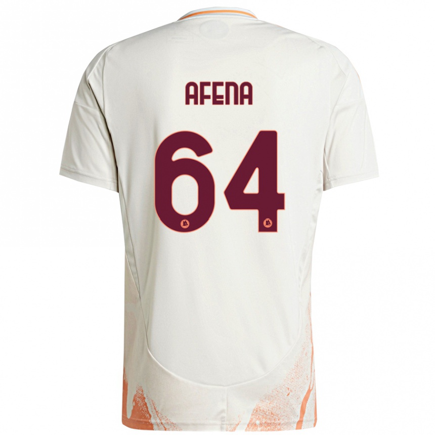 Herren Fußball Felix Afena-Gyan #64 Cremeweiß Orange Auswärtstrikot Trikot 2024/25 T-Shirt Luxemburg