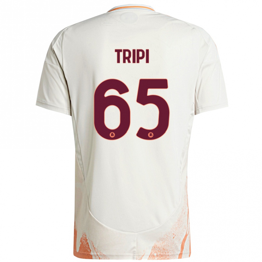 Herren Fußball Filippo Tripi #65 Cremeweiß Orange Auswärtstrikot Trikot 2024/25 T-Shirt Luxemburg