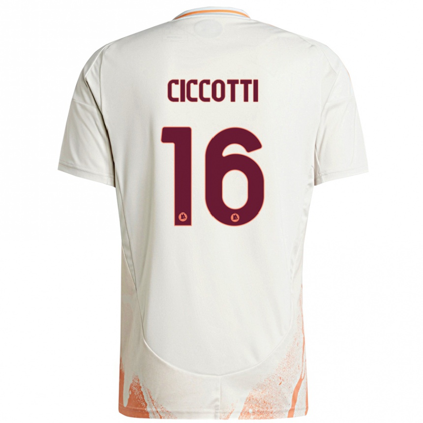 Herren Fußball Claudia Ciccotti #16 Cremeweiß Orange Auswärtstrikot Trikot 2024/25 T-Shirt Luxemburg