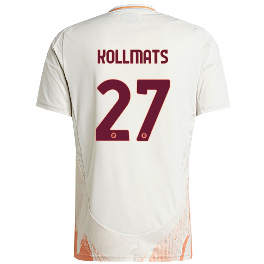 Herren Fußball Beata Kollmats #27 Cremeweiß Orange Auswärtstrikot Trikot 2024/25 T-Shirt Luxemburg