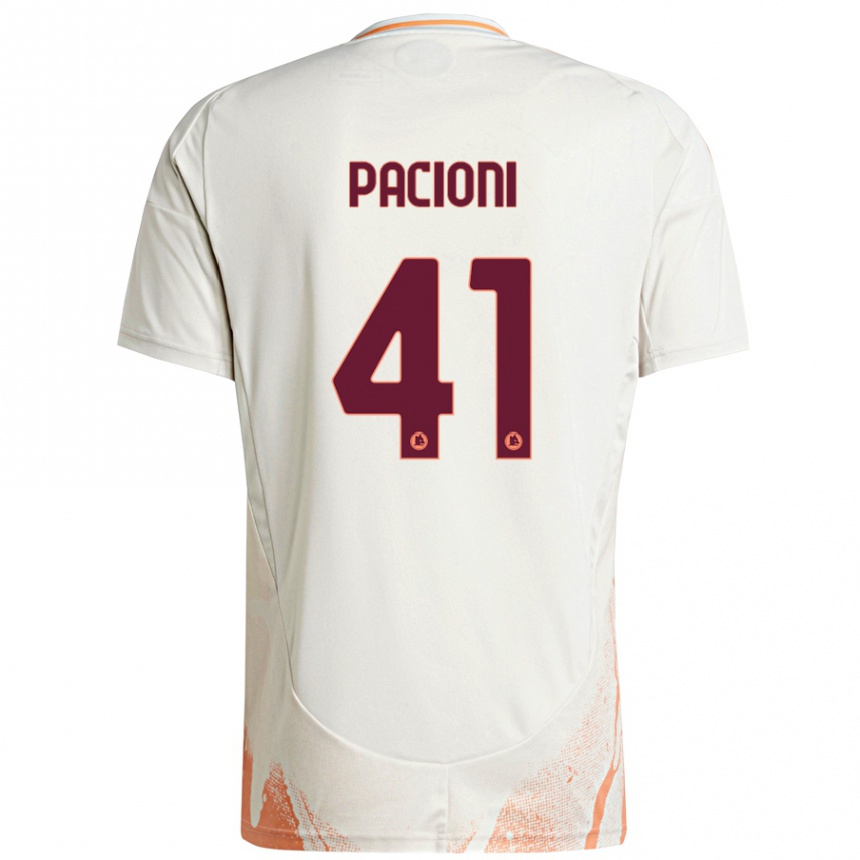 Herren Fußball Eleonora Pacioni #41 Cremeweiß Orange Auswärtstrikot Trikot 2024/25 T-Shirt Luxemburg