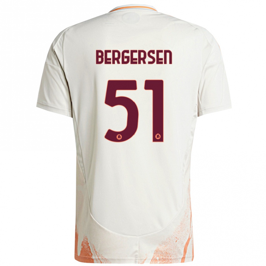 Herren Fußball Mina Bergersen #51 Cremeweiß Orange Auswärtstrikot Trikot 2024/25 T-Shirt Luxemburg