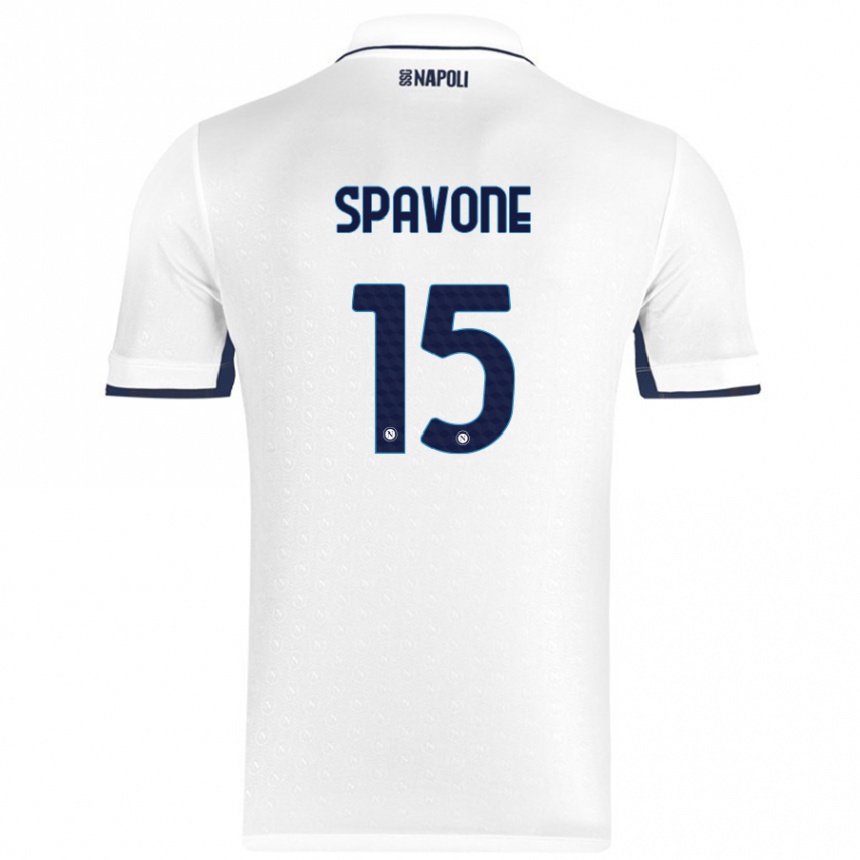 Herren Fußball Alessandro Spavone #15 Weiß Königsblau Auswärtstrikot Trikot 2024/25 T-Shirt Luxemburg