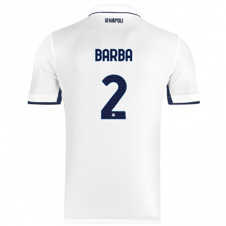 Herren Fußball Benedetto Barba #2 Weiß Königsblau Auswärtstrikot Trikot 2024/25 T-Shirt Luxemburg