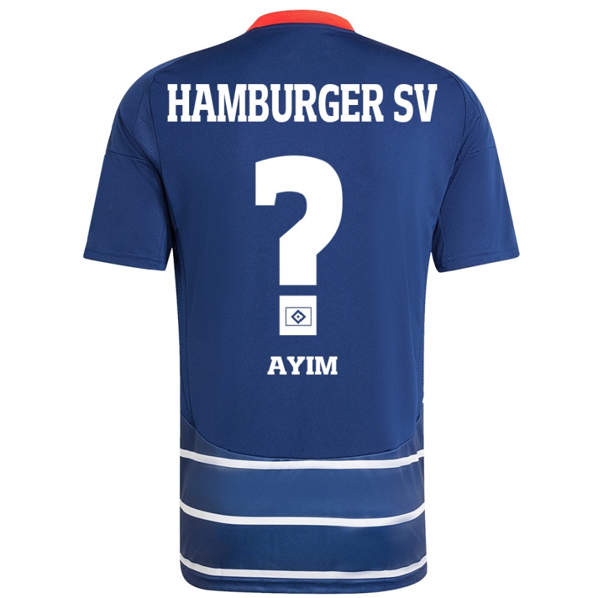 Herren Fußball Andi Ayim #0 Dunkelblau Auswärtstrikot Trikot 2024/25 T-Shirt Luxemburg