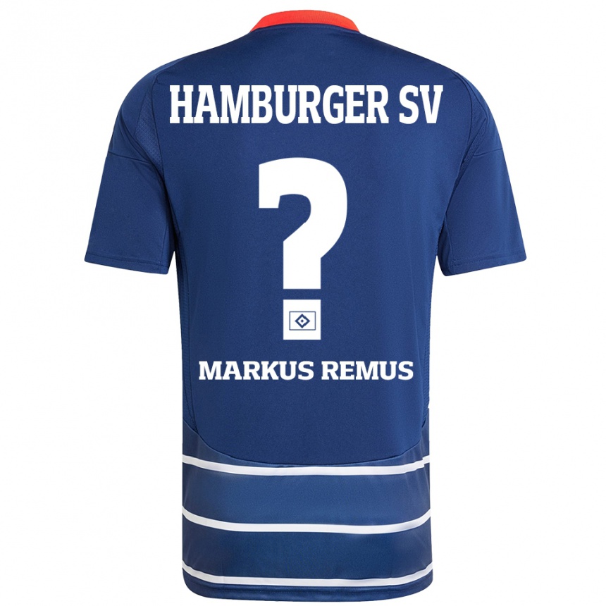 Herren Fußball Markus Remus #0 Dunkelblau Auswärtstrikot Trikot 2024/25 T-Shirt Luxemburg