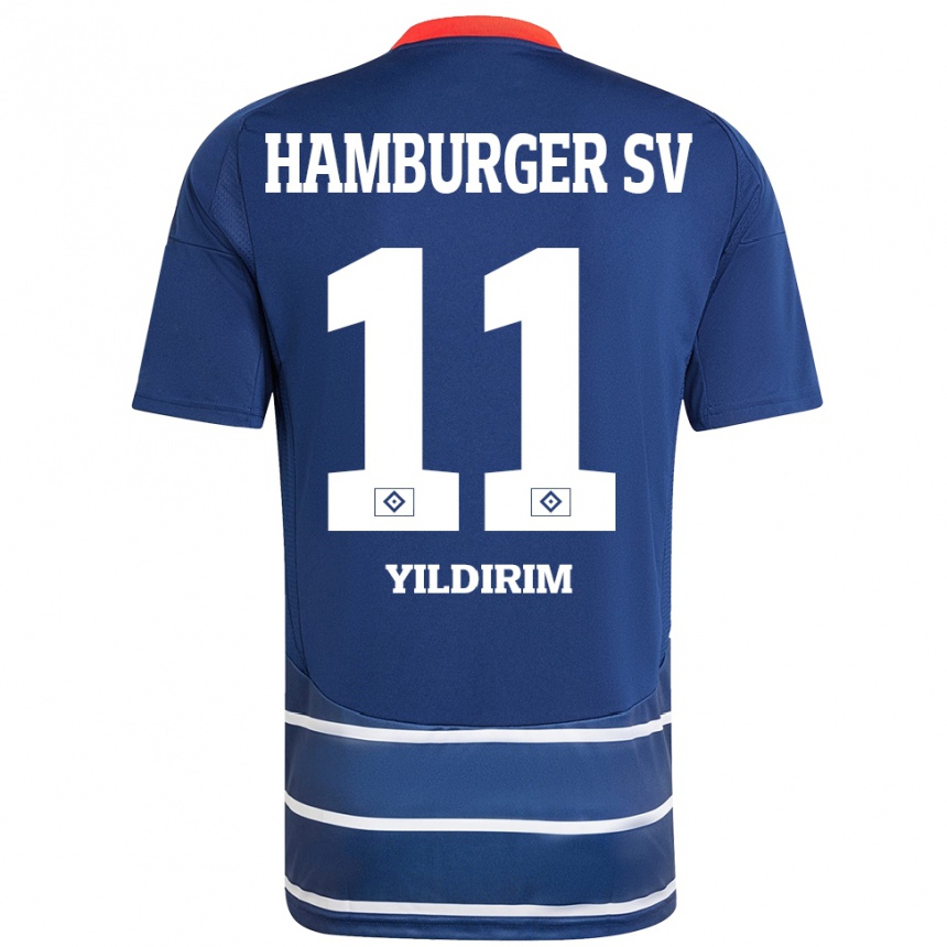 Herren Fußball Mehmet Yildirim #11 Dunkelblau Auswärtstrikot Trikot 2024/25 T-Shirt Luxemburg