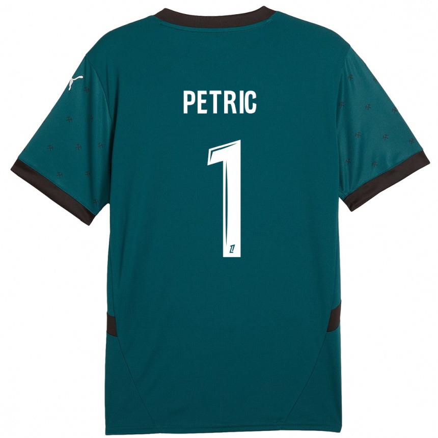 Herren Fußball Denis Petric #1 Dunkelgrün Auswärtstrikot Trikot 2024/25 T-Shirt Luxemburg