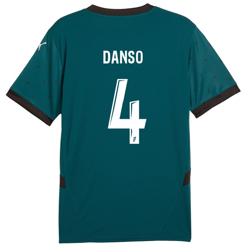 Herren Fußball Kevin Danso #4 Dunkelgrün Auswärtstrikot Trikot 2024/25 T-Shirt Luxemburg