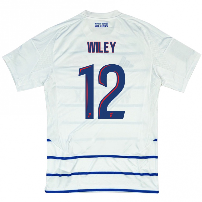 Herren Fußball Caleb Wiley #12 Weiß Blau Auswärtstrikot Trikot 2024/25 T-Shirt Luxemburg