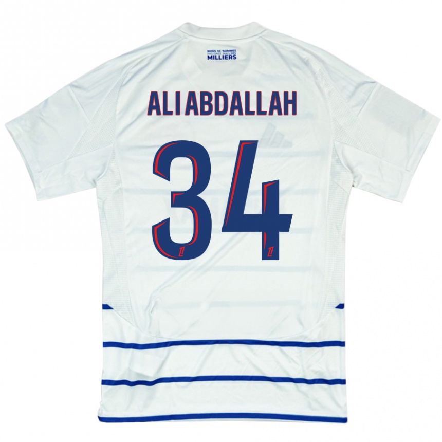 Herren Fußball Aboubacar Ali Abdallah #34 Weiß Blau Auswärtstrikot Trikot 2024/25 T-Shirt Luxemburg