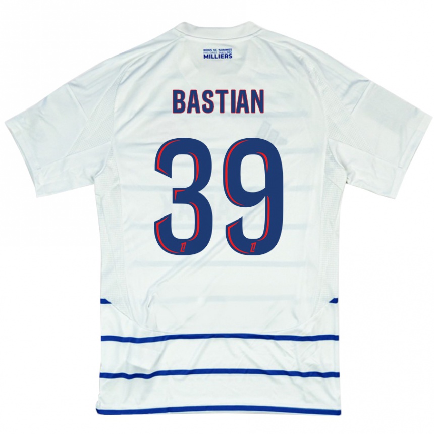 Herren Fußball Maxime Bastian #39 Weiß Blau Auswärtstrikot Trikot 2024/25 T-Shirt Luxemburg