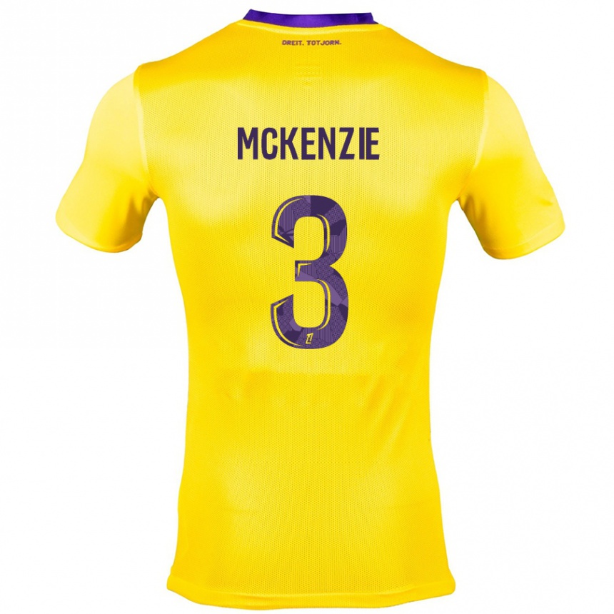 Herren Fußball Mark Mckenzie #3 Gelb Lila Auswärtstrikot Trikot 2024/25 T-Shirt Luxemburg