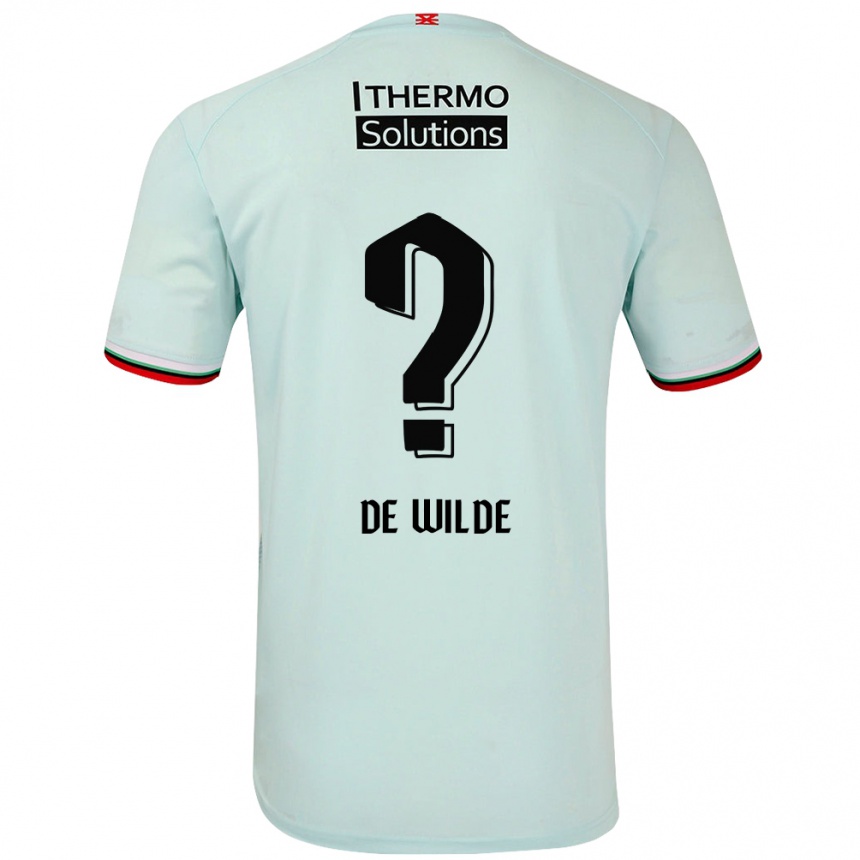 Herren Fußball Morris De Wilde #0 Hellgrün Auswärtstrikot Trikot 2024/25 T-Shirt Luxemburg