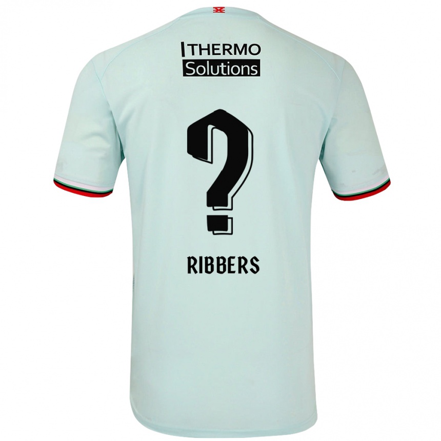 Herren Fußball Jort Ribbers #0 Hellgrün Auswärtstrikot Trikot 2024/25 T-Shirt Luxemburg